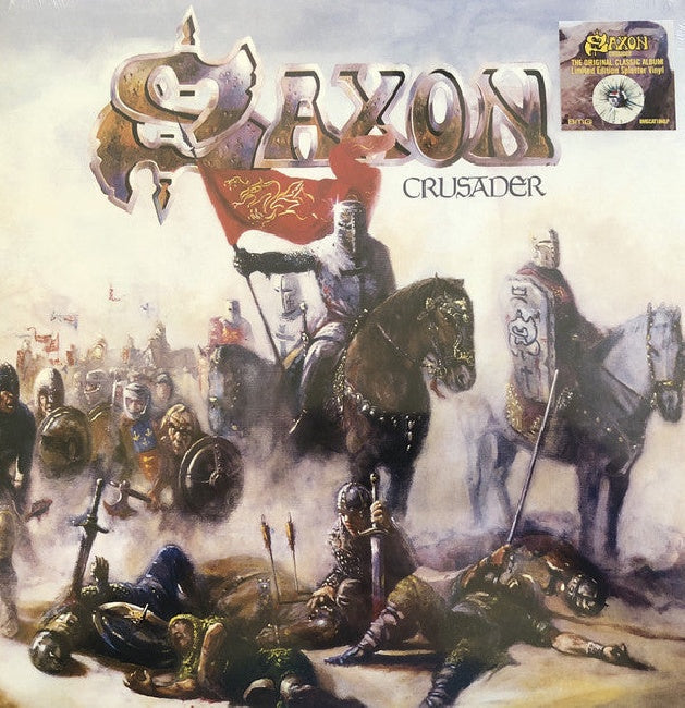 Saxon - Crusader (Limited White, Black & Blue Splatter Vinyl LP)