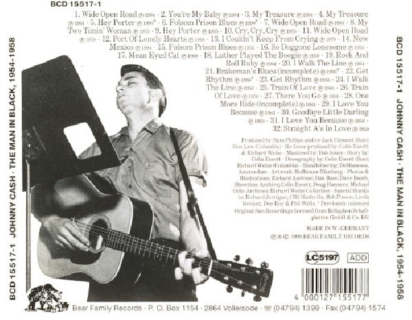Johnny Cash - Man in black '54-'58 (W/12" Book CD)