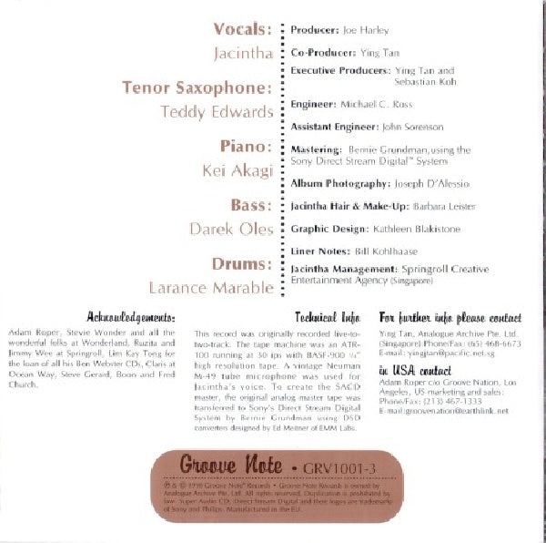Jacintha - Here's to ben (Super Audio CD CD)