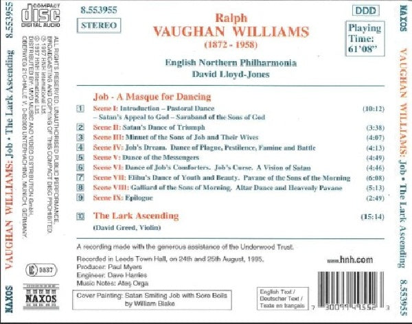 R. Vaughan Williams - Job/the lark ascending (English Northern Philharmonia/D.Lloyd-Jones CD)