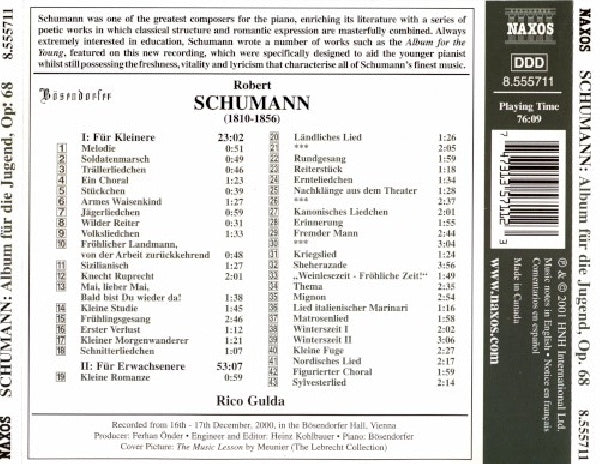 Robert Schumann - Album fur die jugend (W/Rico Gulda-Piano CD)