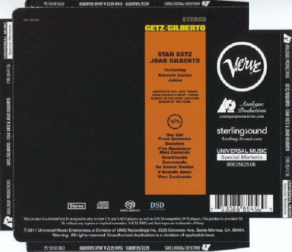 Stan Getz & Gilberto - Getz & gilberto (Joao Gilberto // Hybrid Stereo Sacd, Super Audio CD CD)
