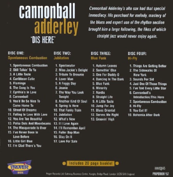 Cannonball Adderley - Dis here (CD)