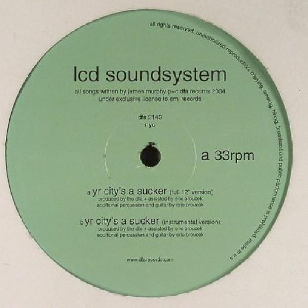 Lcd Soundsystem - Yr city's a sucker (12-inch maxi-single)