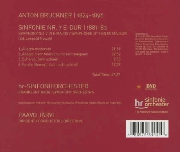 Paavo Jã¤rvi - Bruckner: symphony no. 7 (Paavo Jarvi CD)