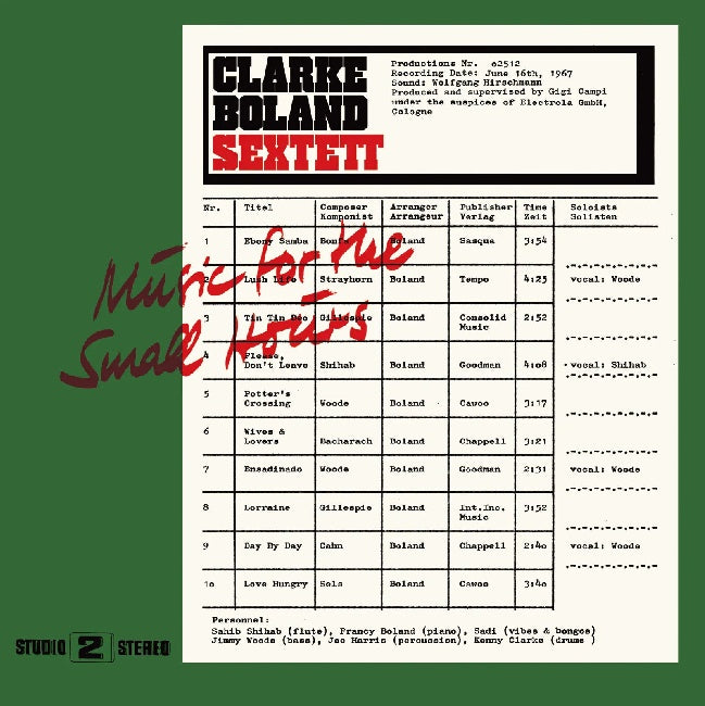 Clarke-boland Sextett - Music for the small hours (Obi Strip LP)
