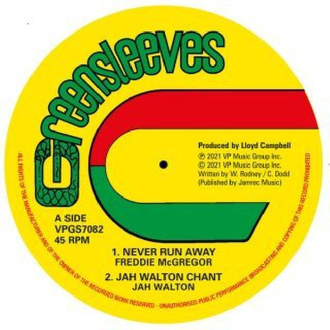 Freddie Mcgregor /dennis Walks - Never run away/the drifter (green v (.. Drifter -Green Vinyl-, Rsd, Coloured Vinyl 12-inch maxi-single)