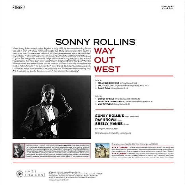 Rollins, Sonny - Way Out West (Photographs By William Claxton/ 180gr. LP)