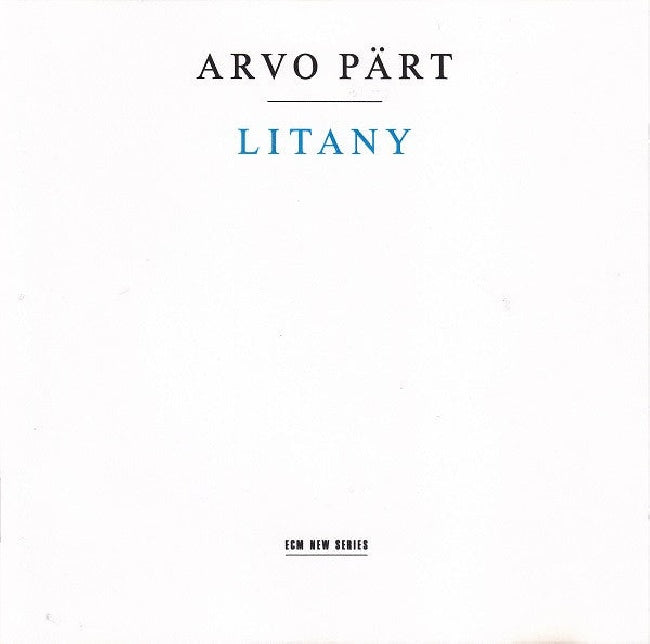 A. Part - Litany (W/Hilliard Ensemble CD)