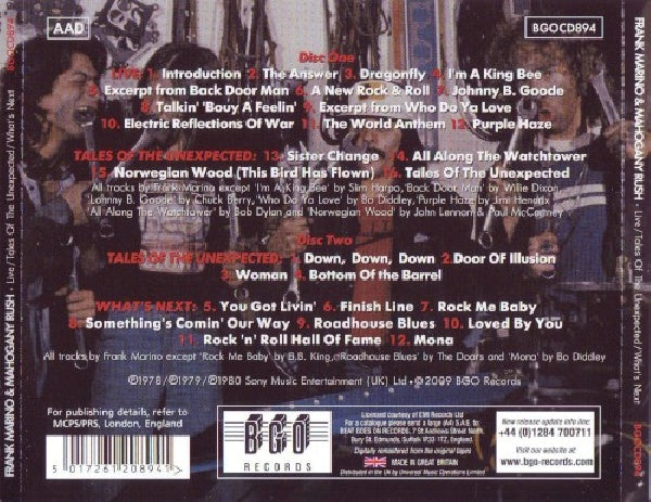 Frank Marino & Mahogany - Live/tales of the unexpected/what's next (CD)