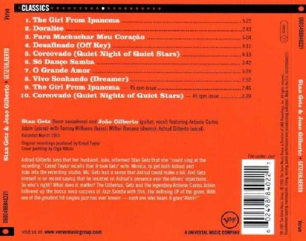 J Stan Getz /gilberto - Getz/gilberto (Classics Series CD)