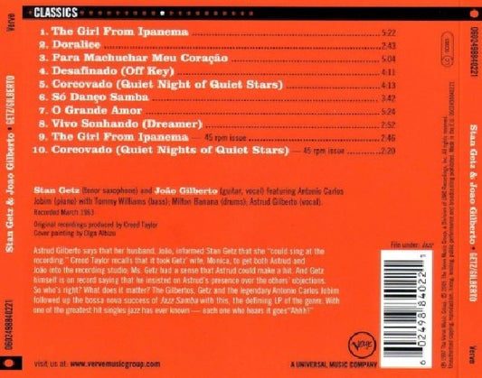 J Stan Getz /gilberto - Getz/gilberto (Classics Series CD)