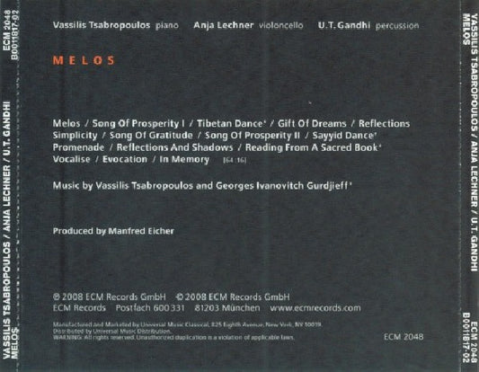 Tsabropoulos & Lechner - Melos (Tsabropoulos, Vassilis / Anja Lechner CD)