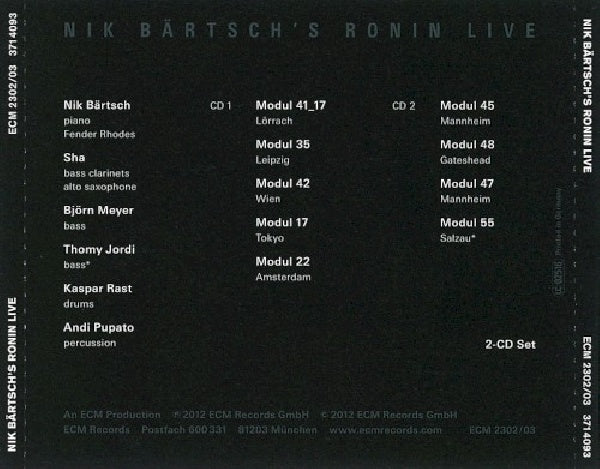 Nik Bartsch - Ronin (CD)