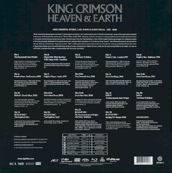 King Crimson - Heaven and earth (1997 - 2008) (.. (1997 - 2008)/ 4 Brd, 18 CD, 2 Dvd CD)
