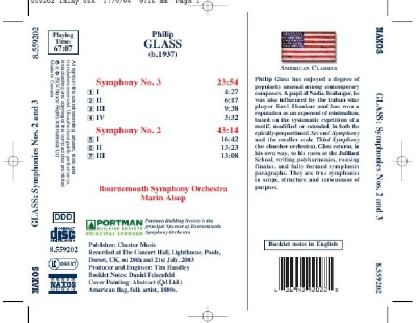 Philip Glass - Symphonies no.2&3 (Bournemouth S.O./Marin Alsop CD)