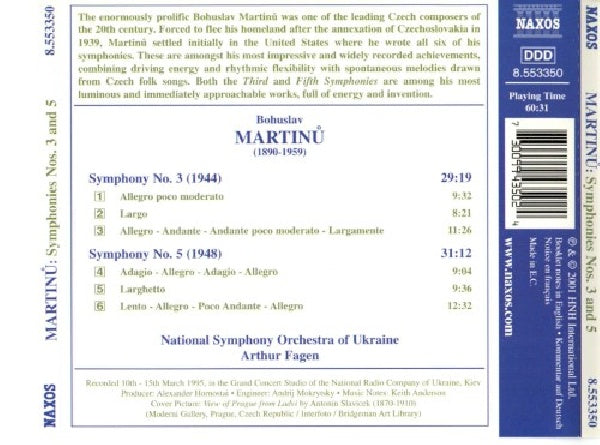 B. Martinu - Symphonies no.3&5 (Nso of Ukraine/Arthur Fagen CD)