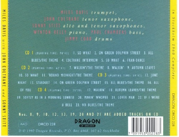 Miles Davis -quintet- - In stockholm 1960 complet (W/John Coltrane/Sonny Stitt CD)