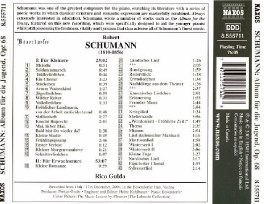 Robert Schumann - Album fur die jugend (W/Rico Gulda-Piano CD)