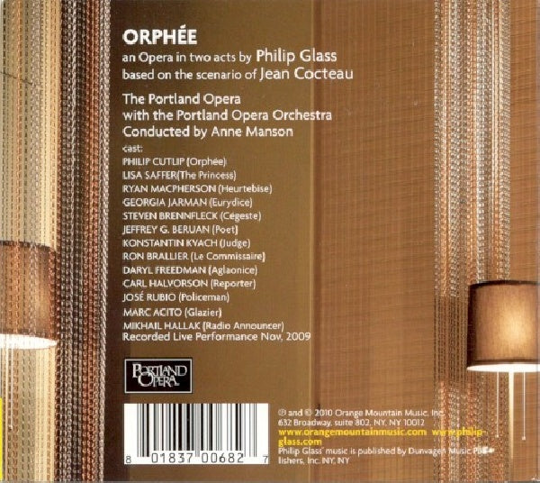 Philip Glass - Orphee (Portland Opera/A.Manson CD)