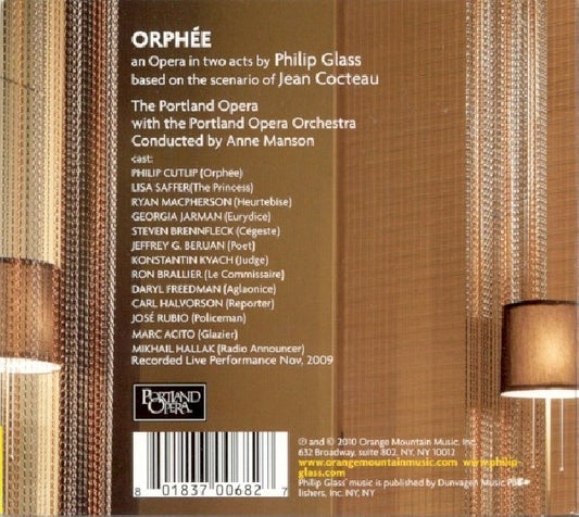Philip Glass - Orphee (Portland Opera/A.Manson CD)