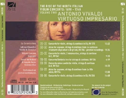 A. Vivaldi - Concertos, arias & sinfon (La Serenissima/Adrian Chandler CD)