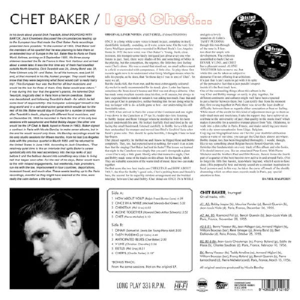 Bobby Chet Baker / Jaspar - I get chet (+ Bonustrack LP)