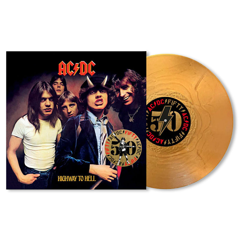 Ac/Dc - Highway to hell -AC/DC fifty- (Gold Metallic, High Quality, Insert, Coloured Vinyl, Limited Edition LP)