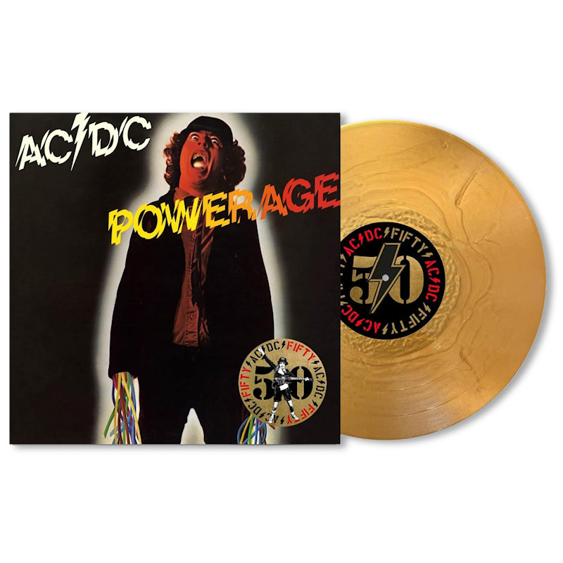 Ac/Dc - Powerage -AC/DC fifty- (Gold Metallic, High Quality, Insert, Coloured Vinyl, Limited Edition LP)