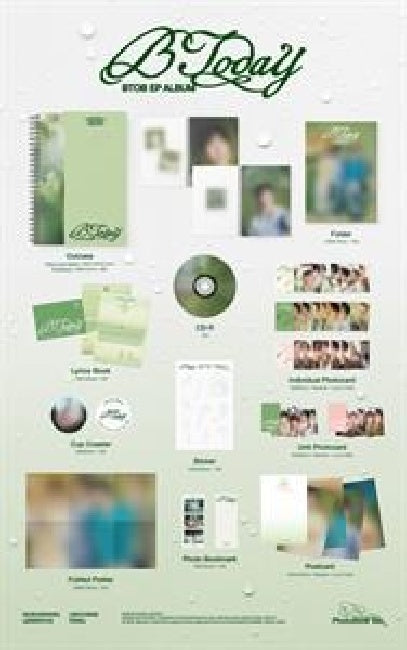 Btob - Btoday (Lyrics Photo Card(S) Postcard(S) Sticker(S) Coaster Boo, Photobook CD)