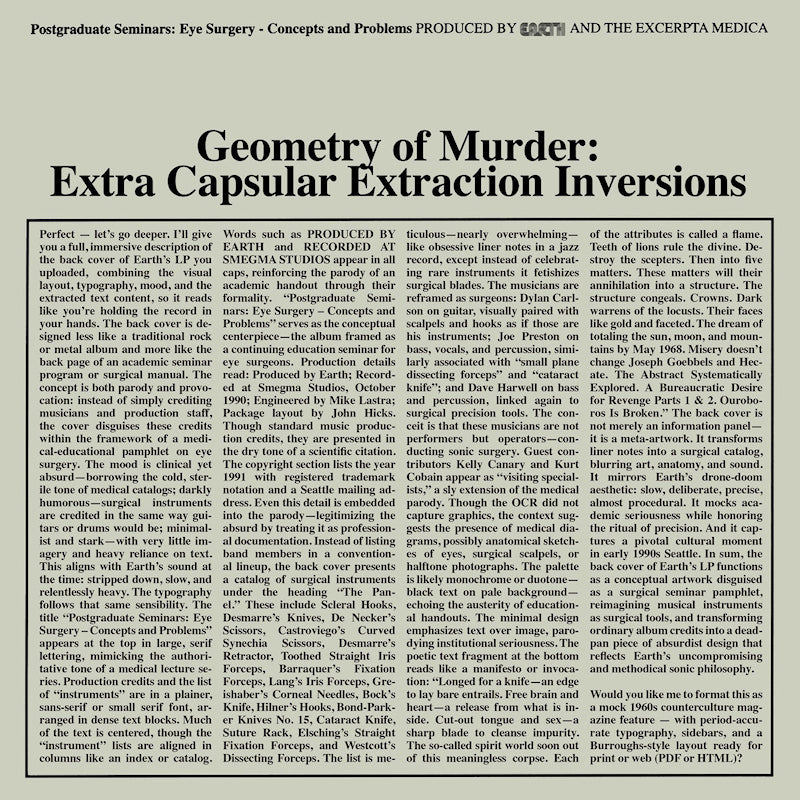 Earth X Black Noise - Geometry of murder: extra capsular extraction (clear) (Coloured Vinyl LP)