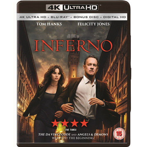 Movie - Inferno (Uk Version /Cast: Tom Hanks, Ben Foster, Felicity Jones blu ray movie)