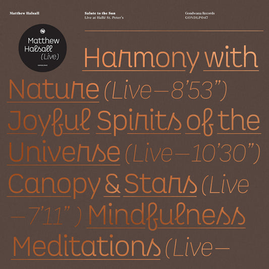 Matthew Halsall - Salute to the sun: live at halle st. peter's (.. Live At Halle? St. Peter's LP)