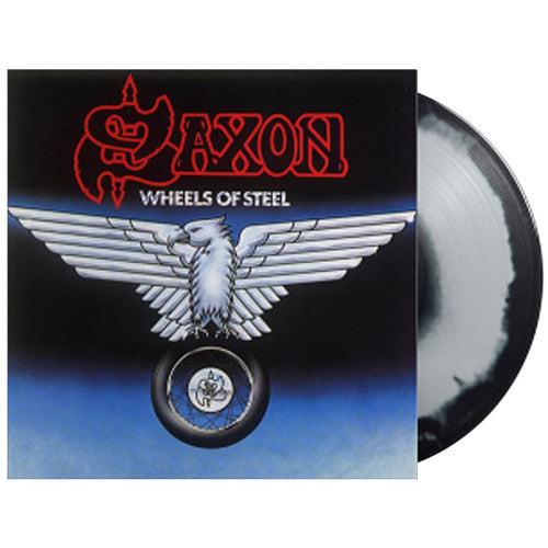 Saxon - Wheels of steel (.. Steel / Limited Blue & White Splatter Vinyl, Coloured Vinyl, Limited Edition, Reissue LP)