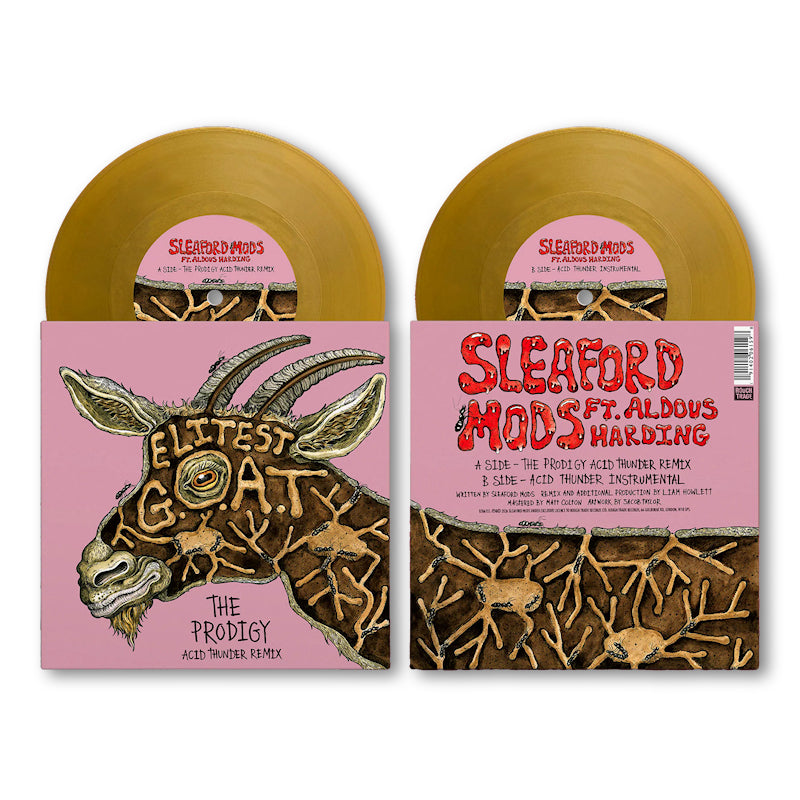 Sleaford Mods Vs The Prodigy Ft. Aldous Harding - Elitest g.o.a.t. (gold) (Coloured Vinyl 7-inch single)