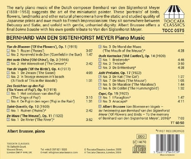 Albert Brussee - Sigtenhorst meyer: piano music (CD)