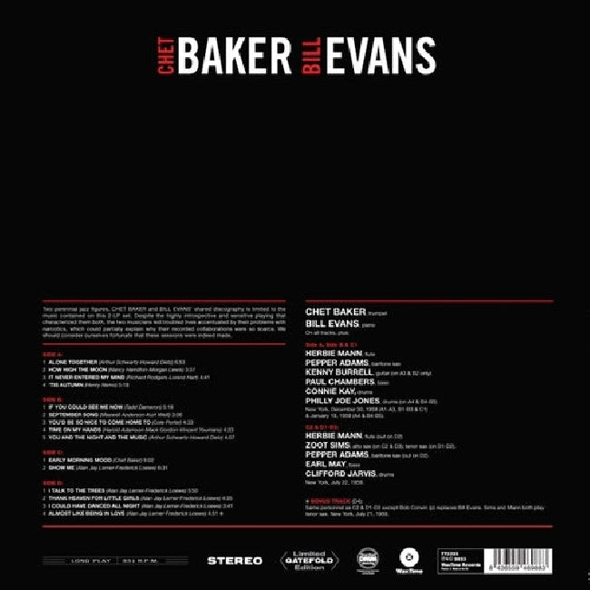 Chet Baker & Bill Evans - Complete recordings (180gr., High Quality, Gatefold Sleeve LP)