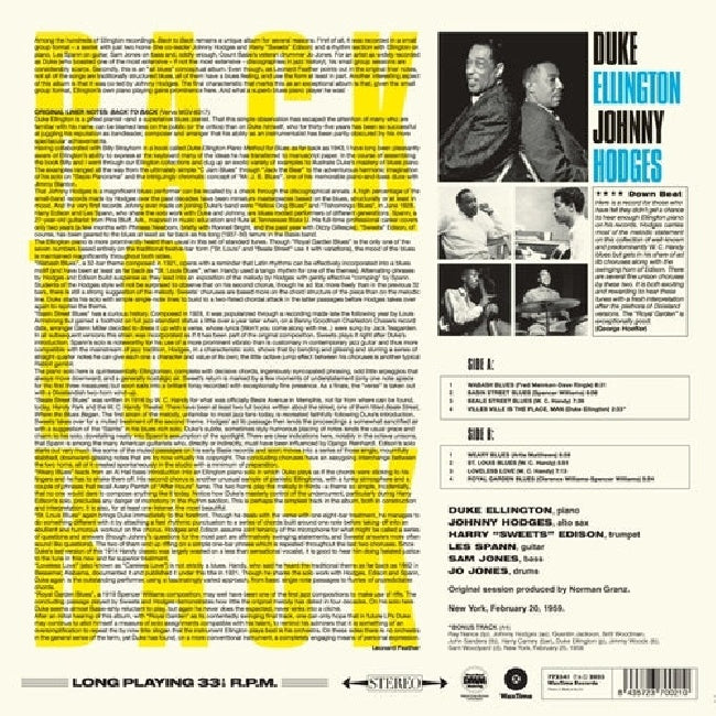 Duke Ellington - Back to back (180gr., High Quality LP)