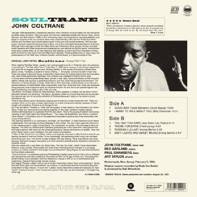 John Coltrane - Soultrane (180gr., High Quality LP)