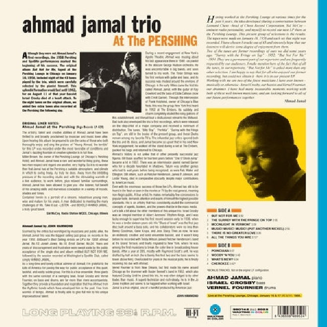 Ahmad Jamal -trio- - Live at the pershing lounge 1958 - but not for me (.. Pershing Lounge 1958 - But Not For Me / 180gr. Blue, High Quality, Coloured Vinyl LP)