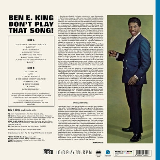 Ben E. King - Don't play that song! (.. That Song! / 180gr. Red Vinyl / Incl. 4 Bonus Tracks, High Quality, Coloured Vinyl LP)
