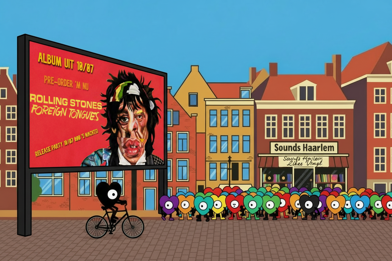Sounds Haarlem originele figuurtjes met Rolling Stones scherm