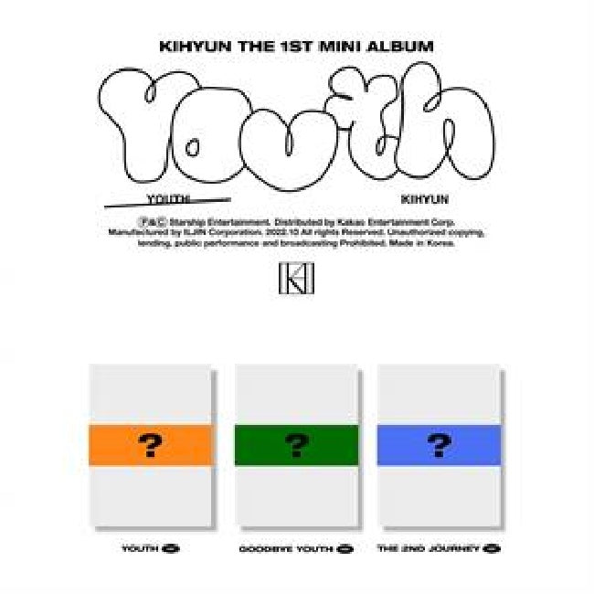 Kihyun - Youth (1st Mini Album / 96pg. Photobook / 3 Versions CD)